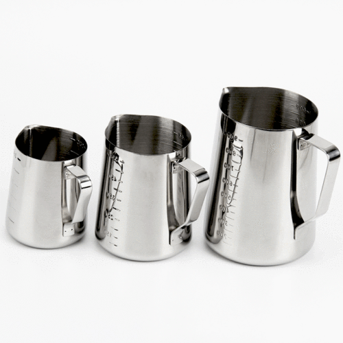 Stainless steel coffee latte art cup with graduated measuring cup thickened milk cylinder utensil Italian coffee cup milk frothing