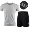Gray Sports Top+Three Together Pants