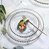 Scandinavian glossy creative hotel decorations home use, dinner plate, Nordic style, pearl silver