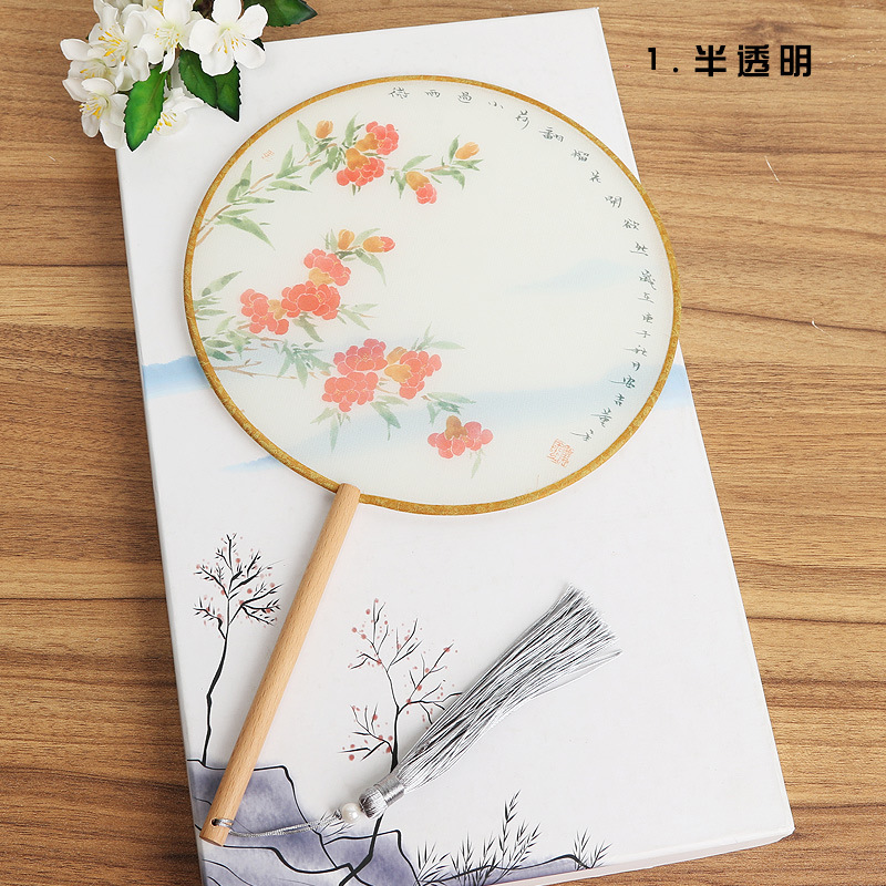 Ventilador de estilo antiguo de fábrica ventilador redondo estilo chino danza clásica traje corte mujer Hanfu borla pequeño ventilador redondo al por mayor