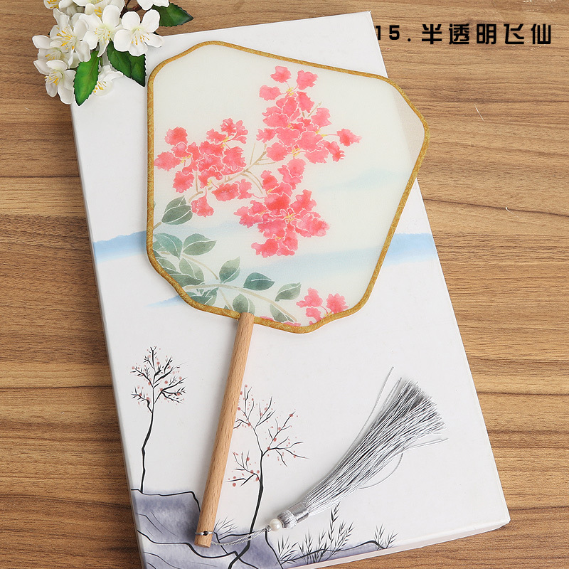 Ventilador de estilo antiguo de fábrica ventilador redondo estilo chino danza clásica traje corte mujer Hanfu borla pequeño ventilador redondo al por mayor