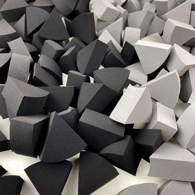 古途扇形三角粉撲粉底液化妝海綿性冷淡風灰高端黑豆沙色幹濕兩用