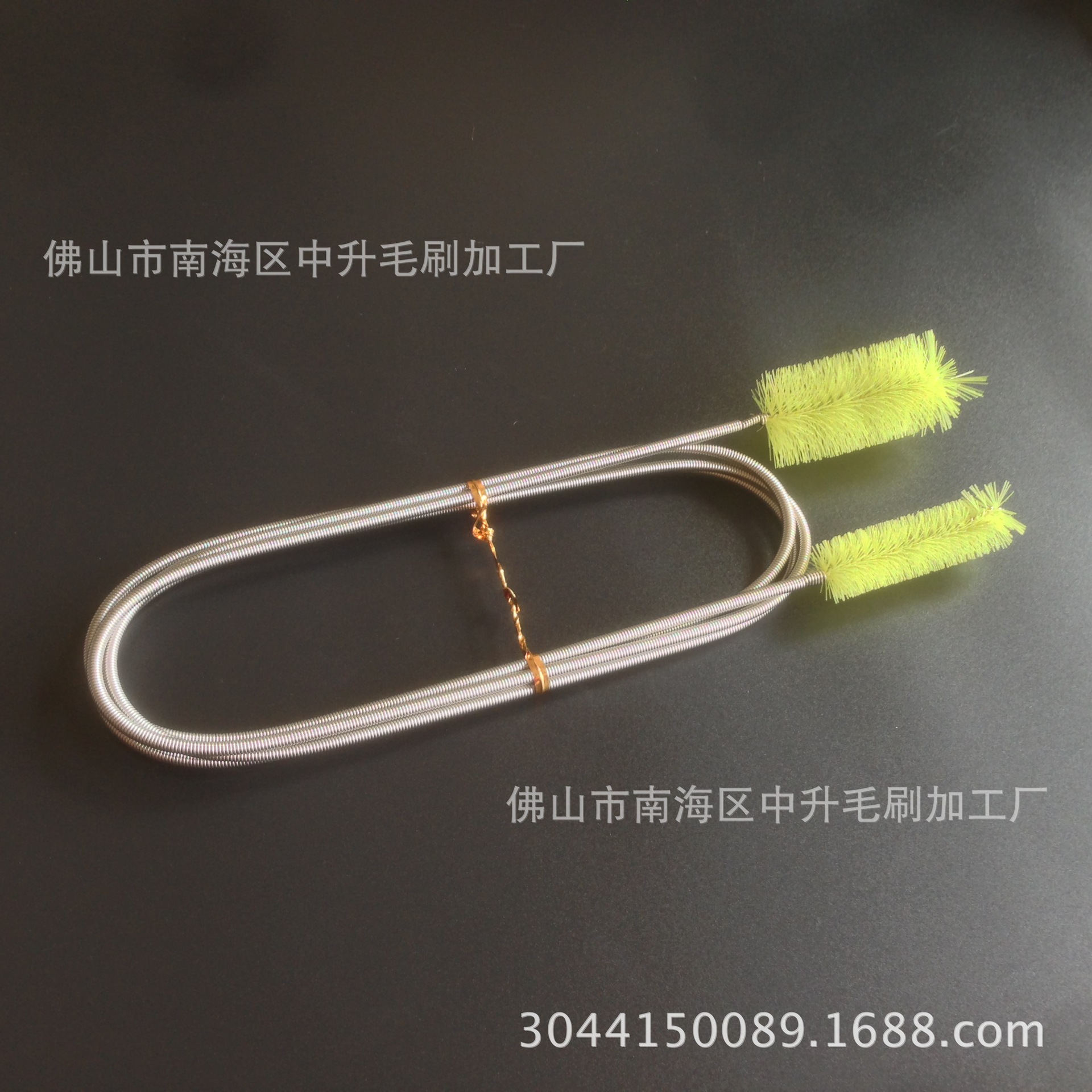 不锈钢管道清洁刷水族鱼缸工具弹簧刷双头水管尼龙毛刷批发