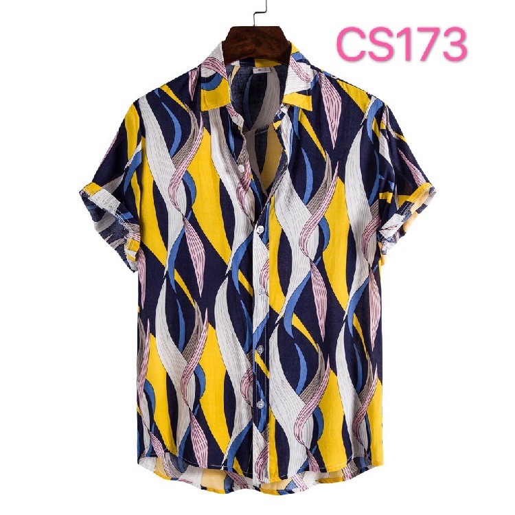 2021 verano nuevo comercio exterior más tamaño hombres camisa de manga corta impresa camisa delgada de los hombres ocasionales al por mayor