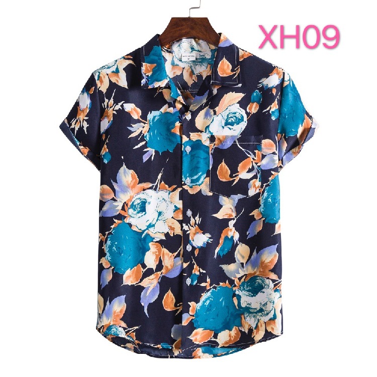 XH09-Navy Blue Flower
