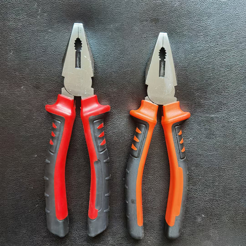 Ordinario en stock de 8 pulgadas tigre cabeza mango alicates de acero al carbono de dos colores alicates de alambre industrial grado vice herramienta de mano