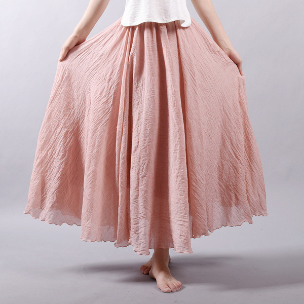 Summer solid long skirt