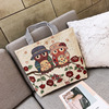 One-shoulder bag, capacious shopping bag, 2024 years, internet celebrity, with embroidery