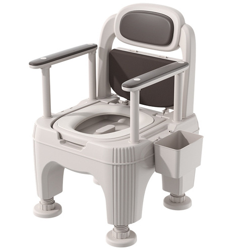 Adult mobile toilet with adjustable elderly seat, pregnant indoor toilet seat, plastic anti-odor bowel and urinal bucket