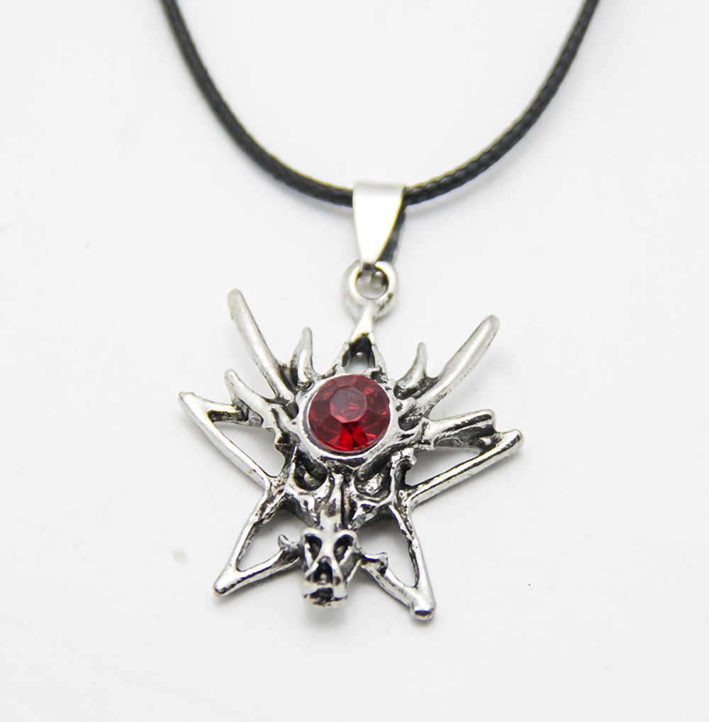 Classic Dragon Head Pendant Vampire Diary Sacred Heart Cross Trendy Men's Crystal Necklace_voghion.com