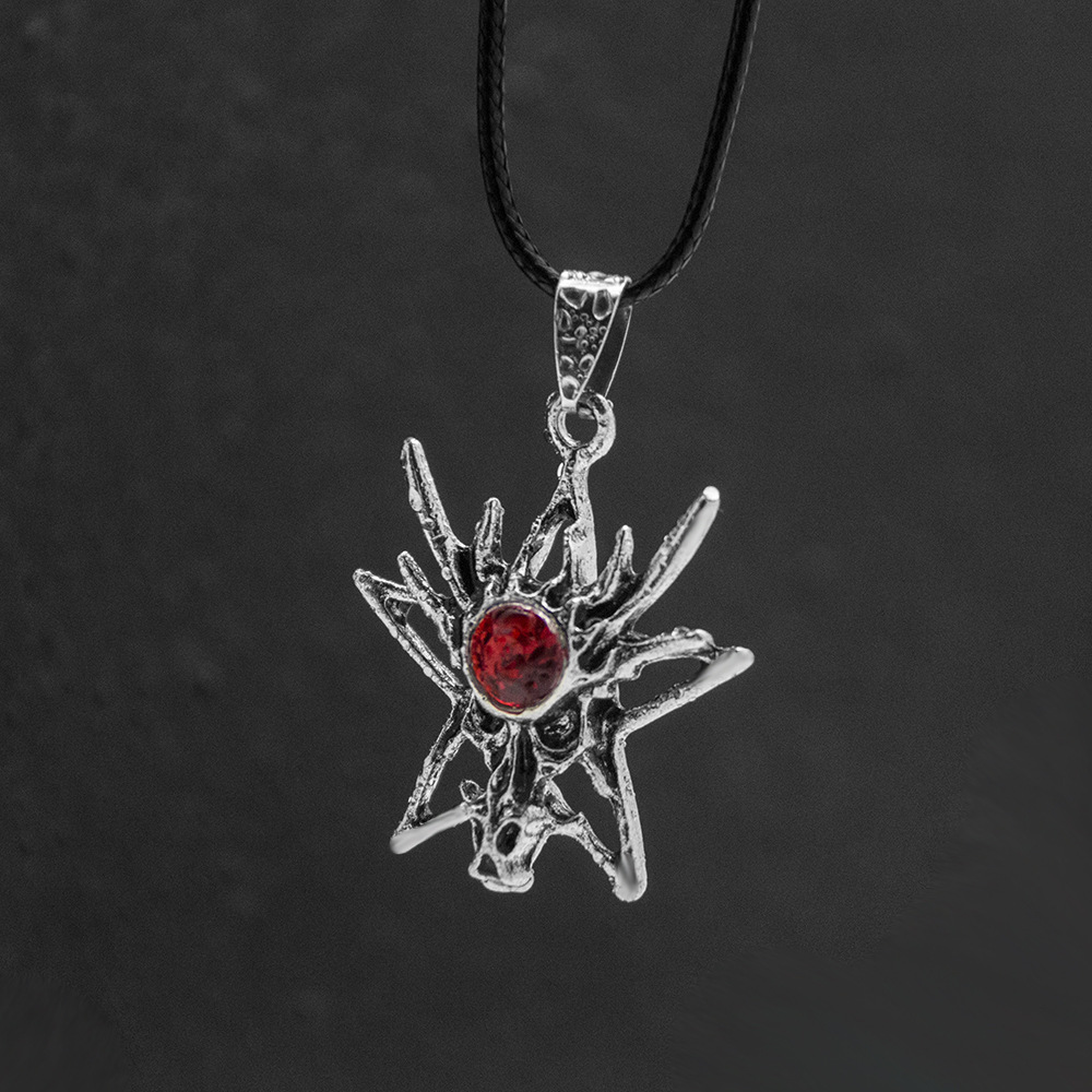 Classic Dragon Head Pendant Vampire Diary Sacred Heart Cross Trendy Men's Crystal Necklace_voghion.com