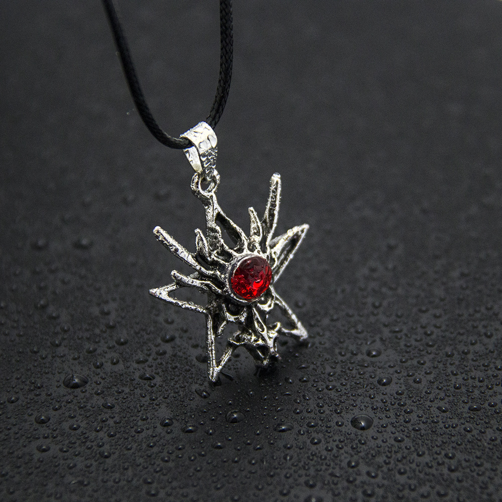 Classic Dragon Head Pendant Vampire Diary Sacred Heart Cross Trendy Men's Crystal Necklace_voghion.com