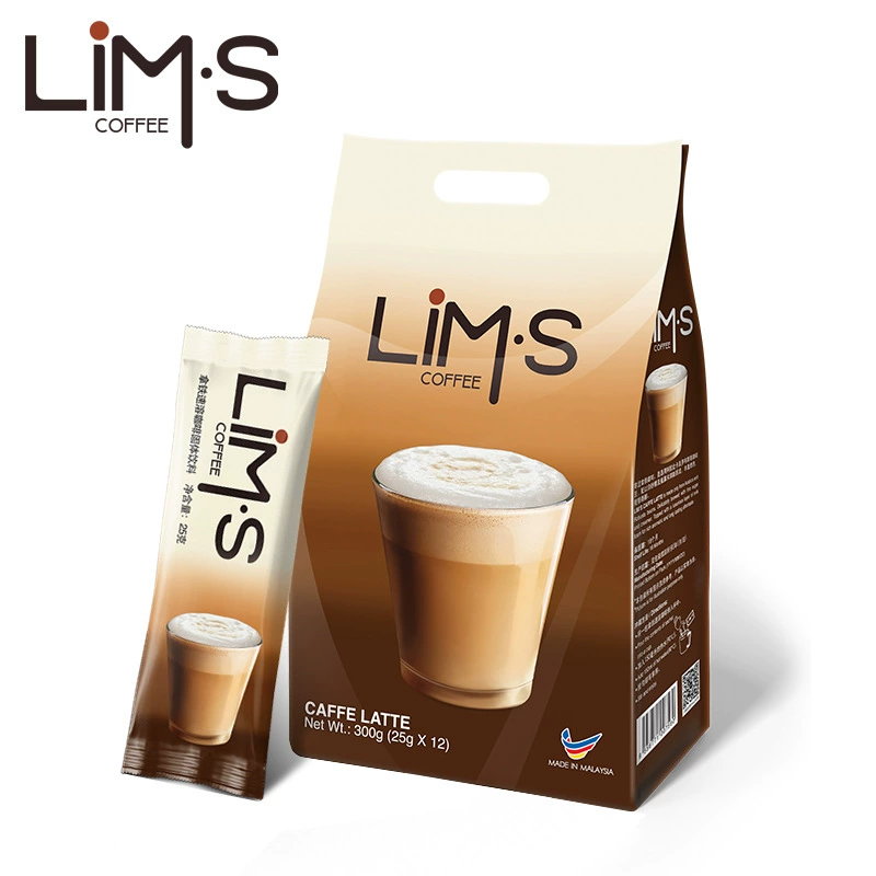 Lims zero -astringent Malaysia original imported quick -soluble coffee silk sloped latte three -in -one iconic office leisure