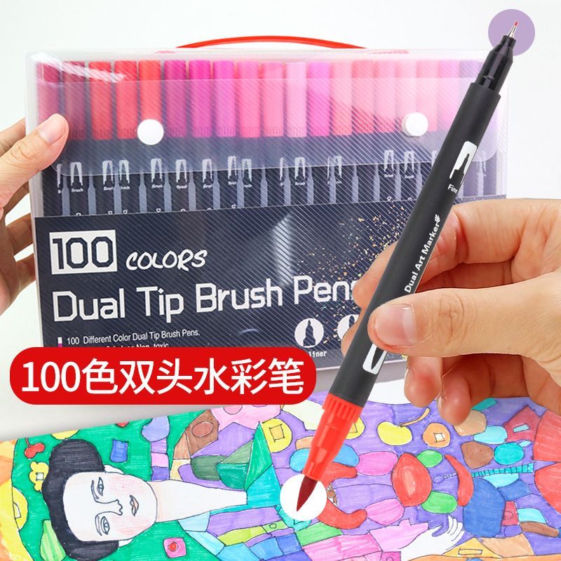 168 color acuarela pluma traje 120 color estudiante suave cabeza color niños colorear 48 color doble cabeza pintura pluma lavable