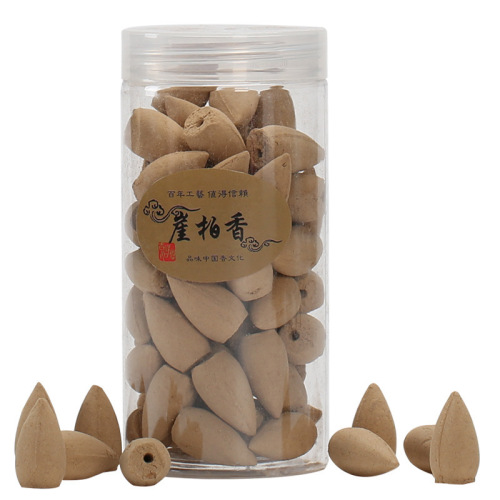 Factory-direct backflow incense sticks—new design, large plastic container, 80-count flow-scented sandalwood fragrance, perfect for indoor tower-style aromatherapy.