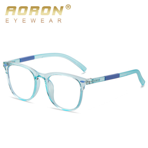 New fashionable children's anti-blue light glasses men's and women's flat glasses TR goggles color soft frames TR1001