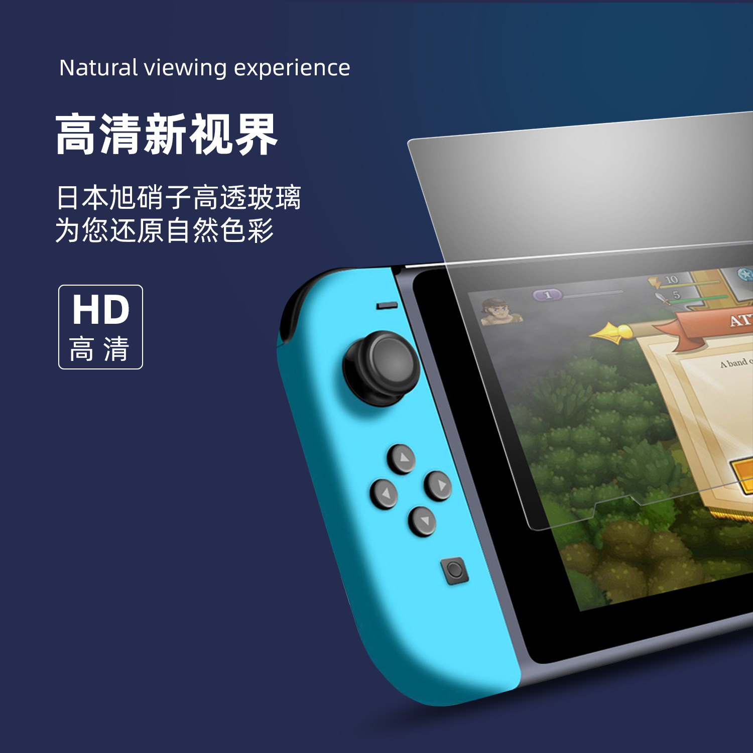 Película templada para Nintendo Switch Lite, película protectora para consola de juegos miniNS, película de vidrio, protección para los ojos
