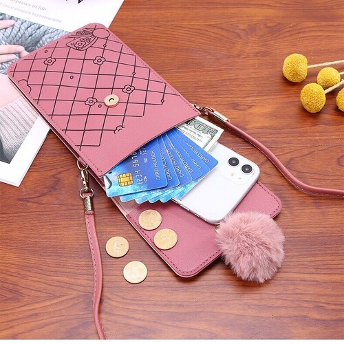 Factory Direct Supply Women's 2025 New Model Ladies Single Strap Bag Fashion Color Block Vertical Touch Screen Phone Bag Women's Cross Body Bag