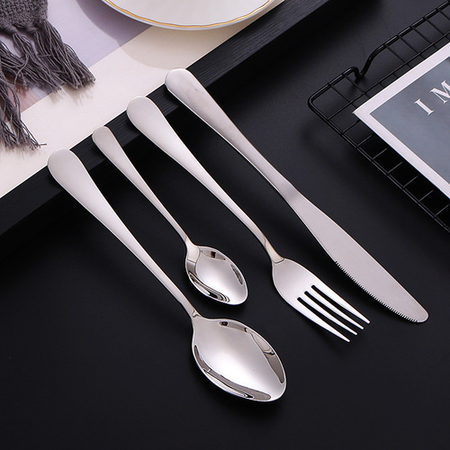 304 stainless steel tableware 1010 hotel western food thickened steak knife, fork and spoon home dining knife spoon fork wholesale