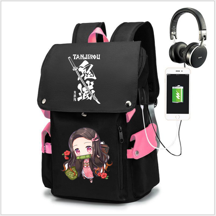Anime periférico Ghost Blade carbón Zhilang Junior High School mochila antirrobo mochila Oxford tela resistente al desgaste bolso de los hombres