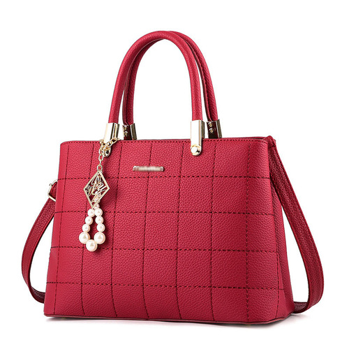 European and American embroidered ladies foreign trade large handbag  winter new style pearl pendant shoulder bag can be shipped cross-body