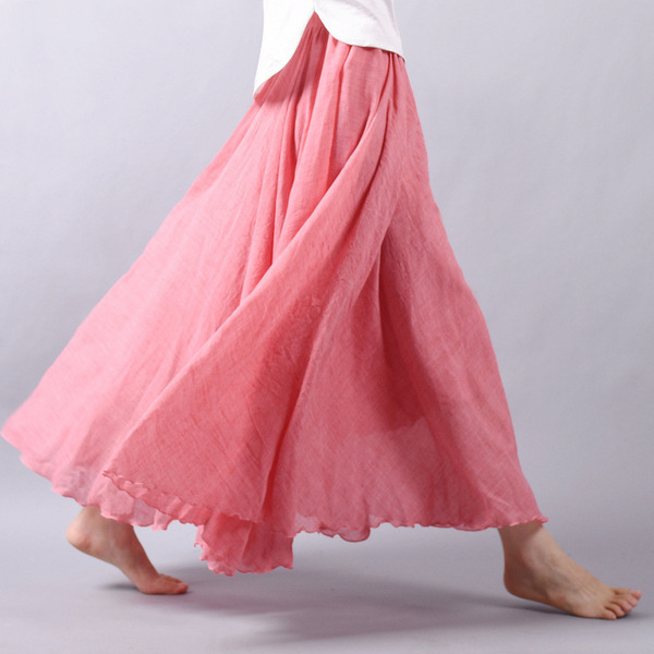 Summer solid long skirt