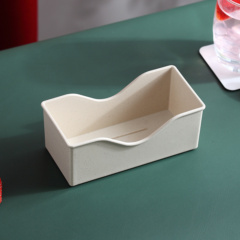 Caja de almacenamiento de plato de paja de trigo hogar creativo cocina plato de hueso Placa de pastel estante de almacenamiento caja de acabado resistente a la caída image 10
