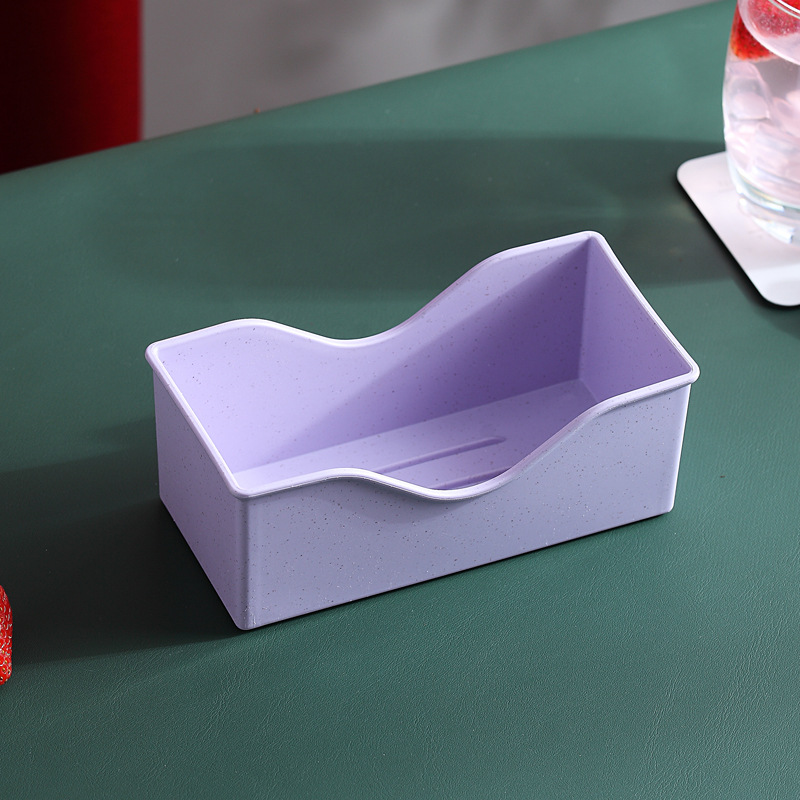 Caja de almacenamiento de plato de paja de trigo hogar creativo cocina plato de hueso Placa de pastel estante de almacenamiento caja de acabado resistente a la caída image 12
