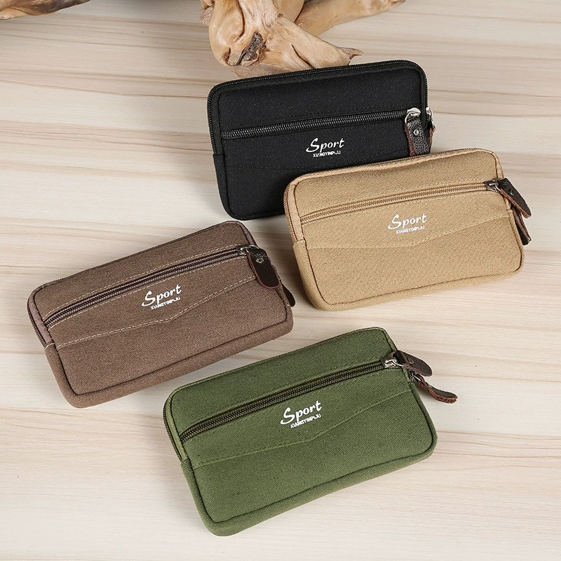 Double-layer square belt bag, handheld wallet, increased thickness, wholesale