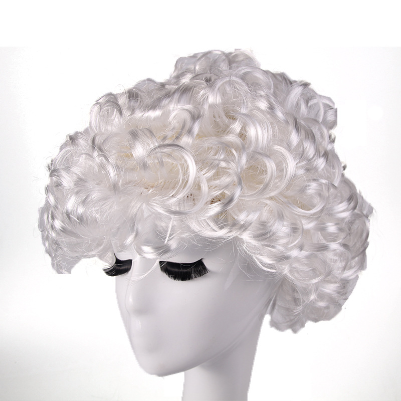 Old Woman Stage Performance Wig Granny Wig Granny Wig Granny Granny Grey Headgear Grandpa Sick Dress Up Wig
