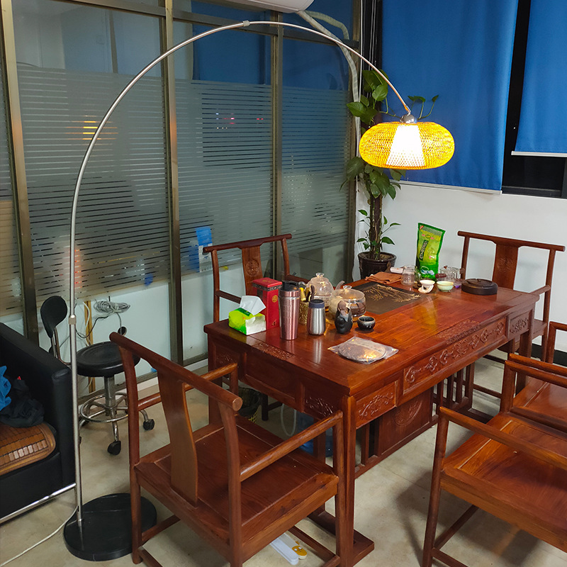 Lámpara de pesca Sala de té Chino sala de estar sofá decoración lámpara de pie Nordic restaurante creativo Japonés tatami lámpara de pie