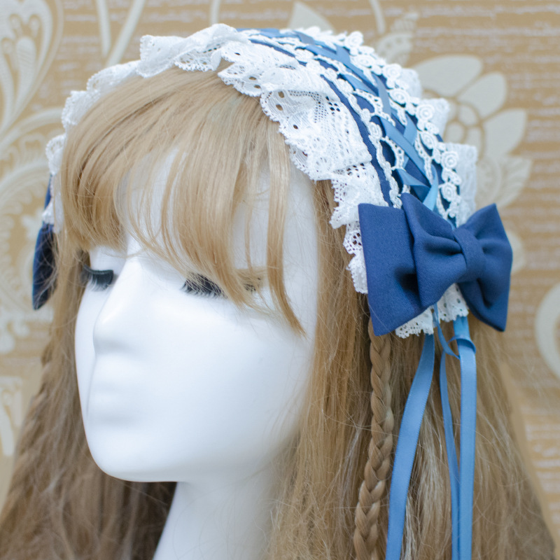 "Colección banda de pelo" japonés dulce arco de encaje tocado banda de pelo multi-color opcional al por mayor