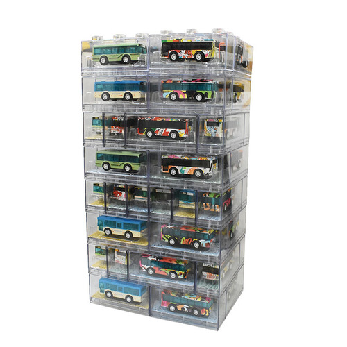 Transparent display box, individually packaged, mini alloy bus and coach, car gift