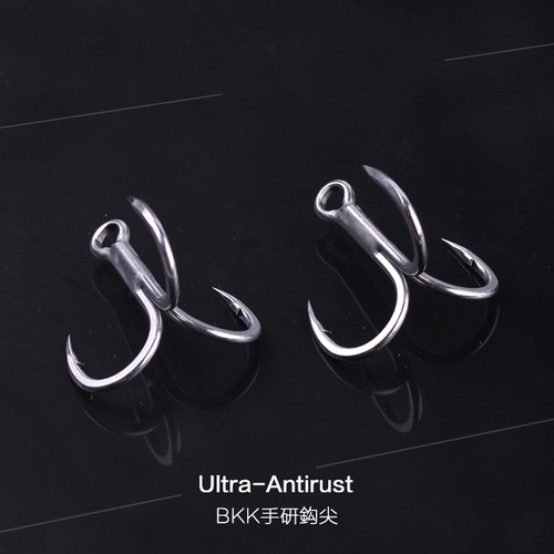 BKK6071-HG-4X Enhanced Anti-Rust Anchor Hook for Big Game Saltwater Slow Rolling Iron Plate Casting Three-Prong Hook Black Diamond