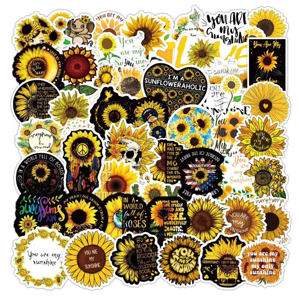 50 unidades tortuga girasol mariposa graffiti pegatinas Amazon equipaje portátil guitarra pegatinas