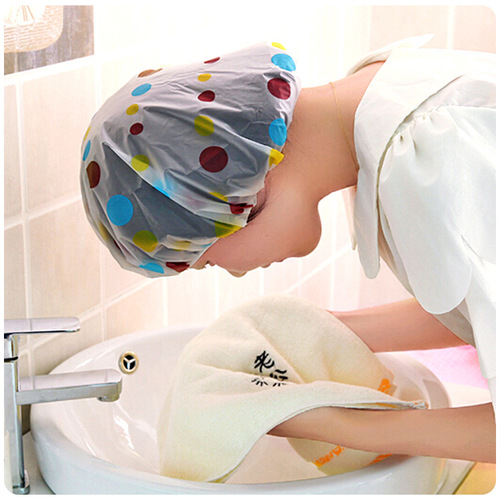 Korean style fashionable and cute waterproof shower cap, thickened adult ladies shampoo cap, waterproof shower cap, shower cap