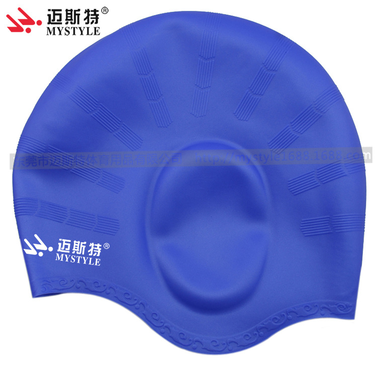 Amazon protección del oído gorro de natación no-apretando la cabeza a prueba de agua cómodo cuidado del cabello hombres y mujeres adultos Pelo Largo de silicona natación tapa de protección del oído
