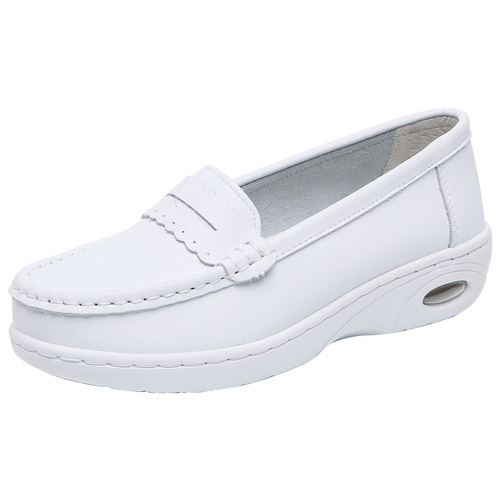 Women's Hospital Clogs - Breathable, Non-Binding, Flat, Durable, Rounded Toe, Soft Sole, White, Thick Insole New Model