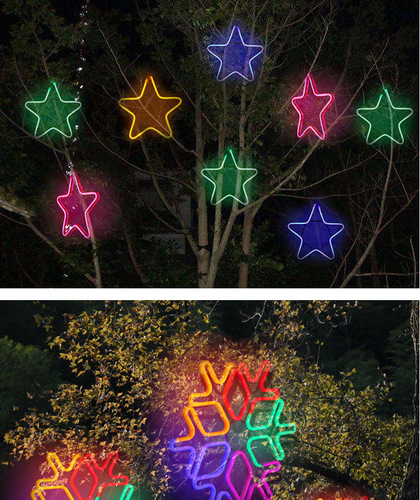 LED flexible light strip deer five-star moon tree light parrot snowflake Christmas elderly outdoor spring colorful lighting