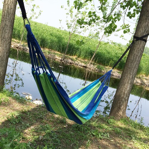 Outdoor Single Cotton Hammock Double Indoor Balcony Swing Chair Dorm Swing Anti-Tip Camping Children Home Use