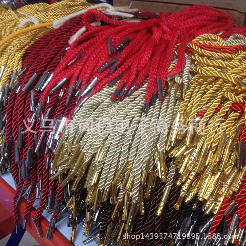 义乌供应三股绳 棉绳超市礼品购物袋手提绳 金属头