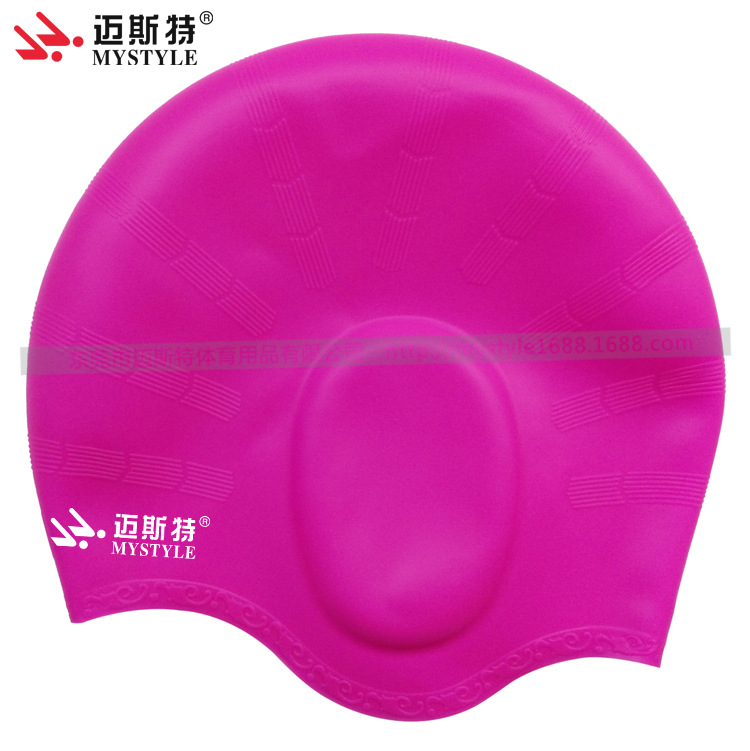 Amazon protección del oído gorro de natación no-apretando la cabeza a prueba de agua cómodo cuidado del cabello hombres y mujeres adultos Pelo Largo de silicona natación tapa de protección del oído