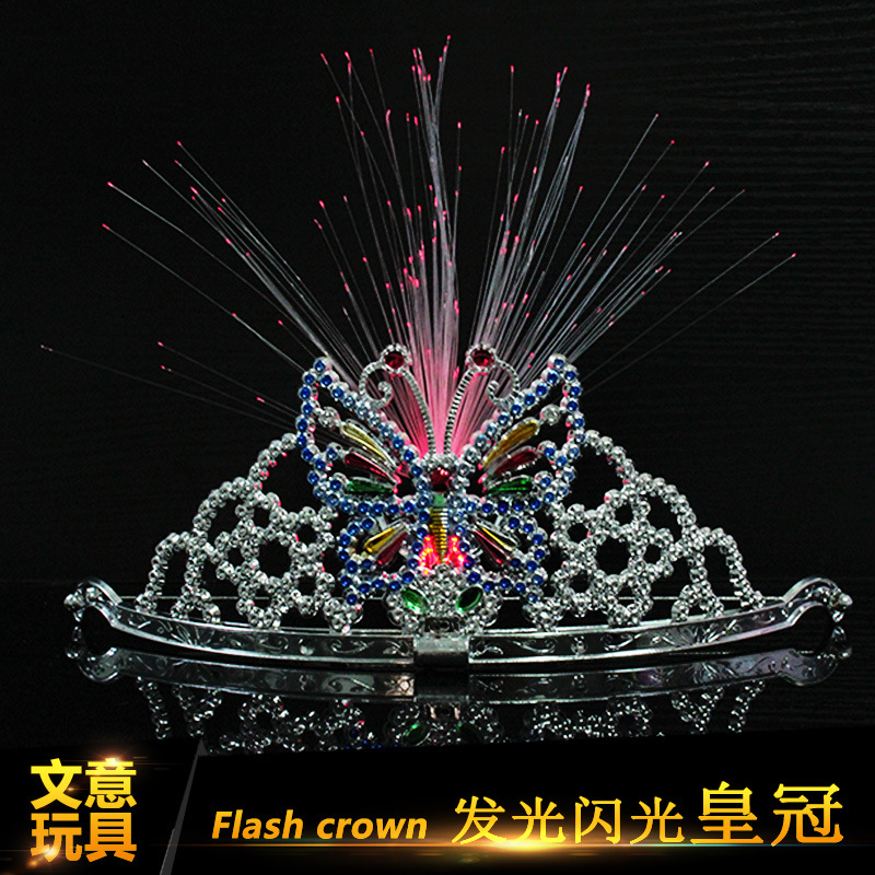 Juguete luminoso LED en forma de corona, accesorio divertido para fiestas infantiles, programas o eventos