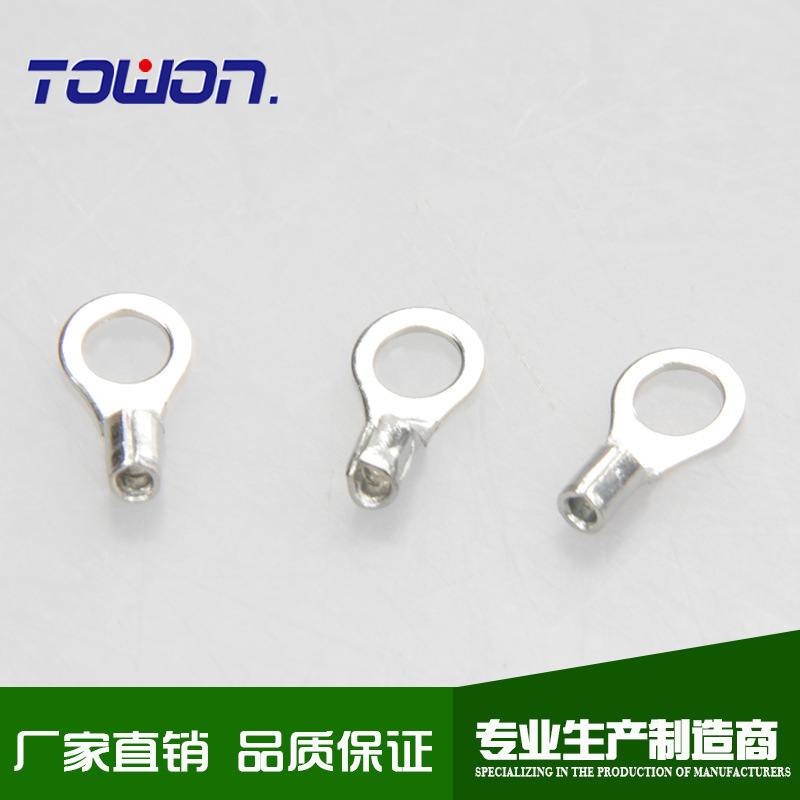 厂家直销RNB1.25-12圆形冷压裸端头环形接线端子冷压铜线鼻子线耳