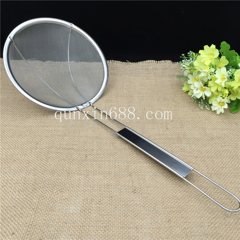 Especificación múltiple cuchara de malla de filtro de acero inoxidable cuchara de malla de filtro de jugo de leche de soja cuchara de cocina cuchara de malla de filtro