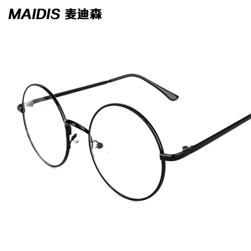Jet 3048 Harry Potter same style large round frame flat mirror metal retro prince mirror glasses men and women glasses frame