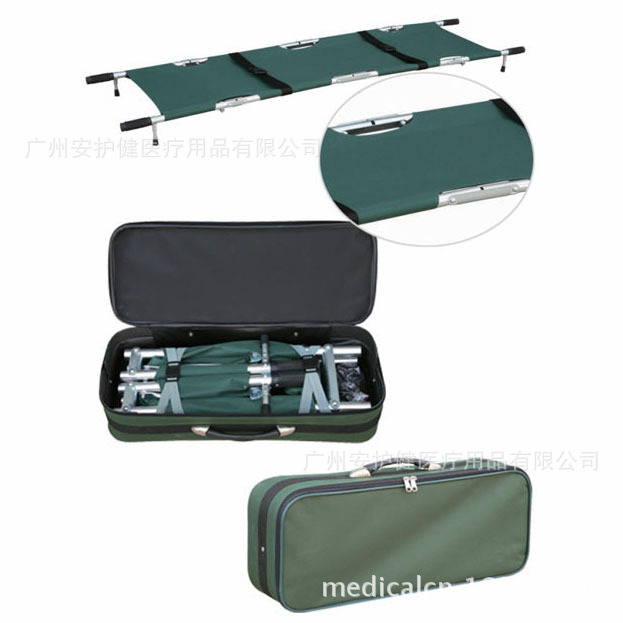 医院体育场地 野外用体积小重量轻易携安全铝合金急救折叠担架
