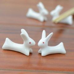 Ceramic Rabbit Chopstick Rest Home Table Supplies Zakka Western Restaurant Utensils Little White Rabbit Chopstick Holder Chopstick Rest