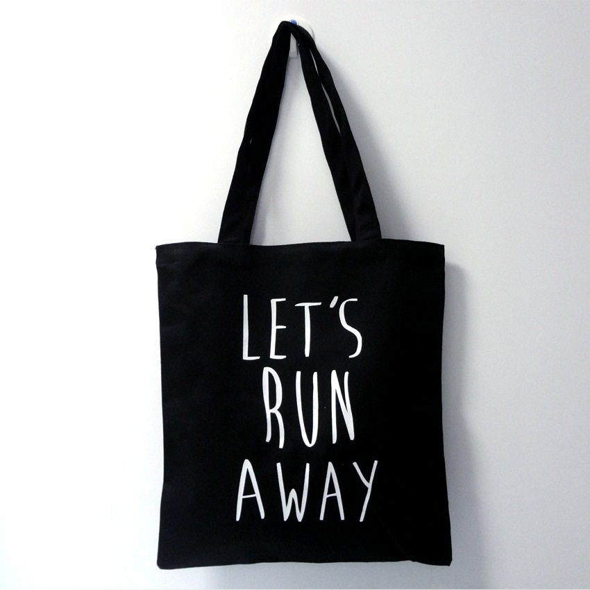 个性设计单肩黑色纯棉帆布袋 拉链棉布包 可降解耐磨文创礼品布包