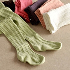 春秋韓版兒童棉連褲襪 麻花豎條紋針織女童打底褲糖果色 童褲襪